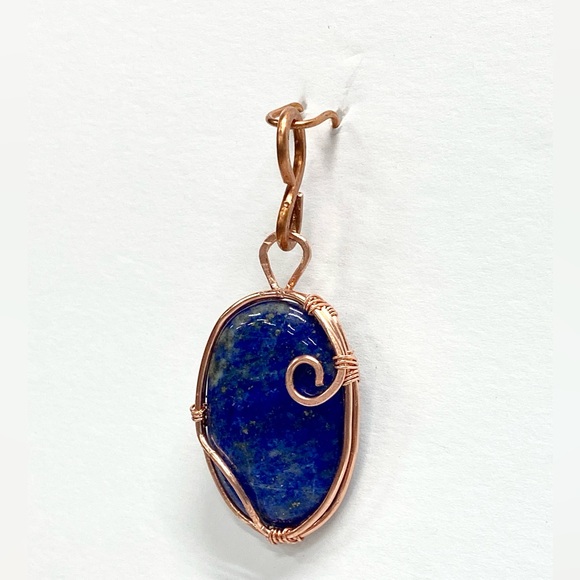 HANDMADE Lapis Lazuli Hand Wrapped Bare Copper, Jewelry Gift Her Woman Girl - Picture 5 of 10